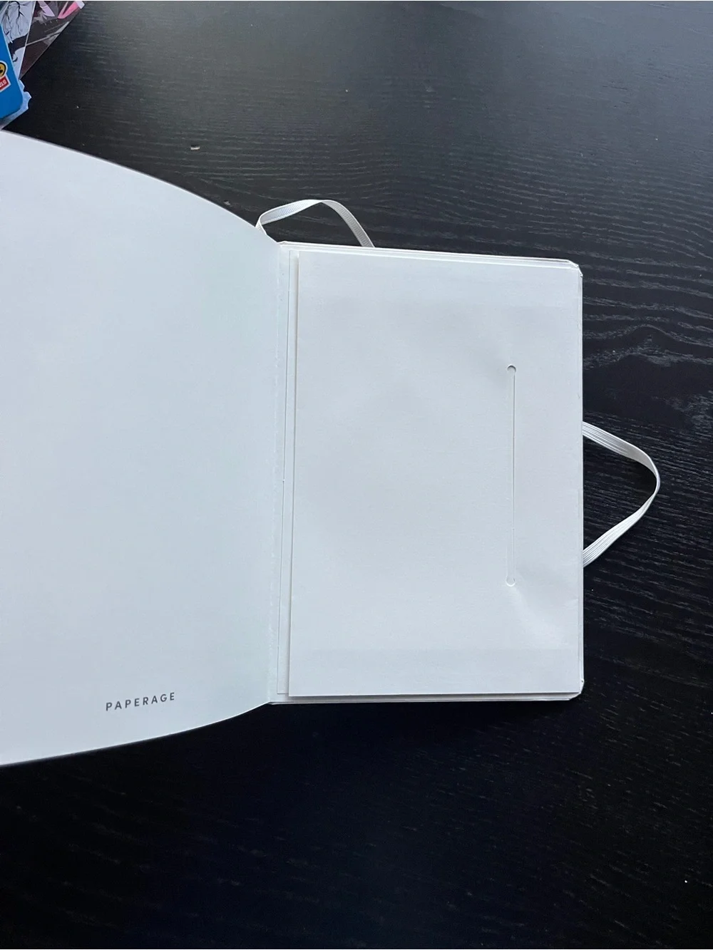 Paperage Datadog Hardcover Lined Journal Notebook White 5.7x8 Elastic Pocket